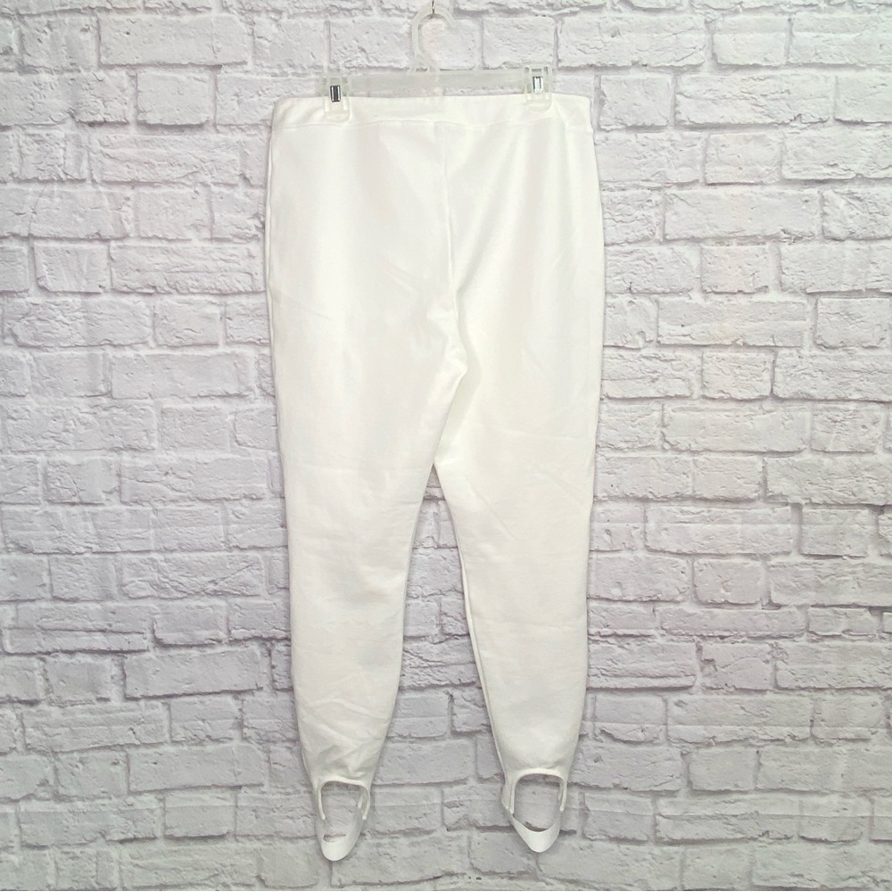 Soft Surroundings Womens Ponte Stirrup Pants Size L Leggings Solid White NWOT - Picture 7 of 8
